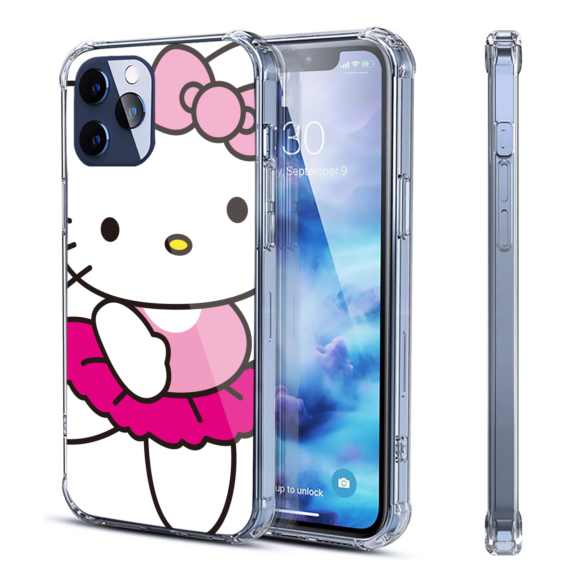 （画像用） Hello Kitty ハローキティ 【iPhone 12シリーズ対応】透明スマホケース（クリアソフトケース）